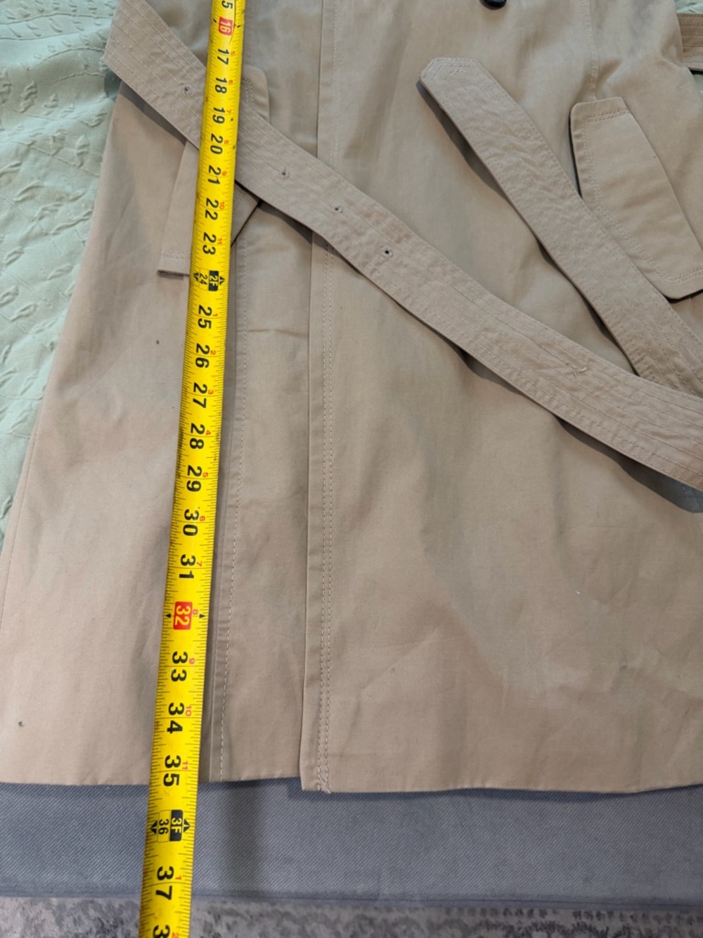 Zara Khaki Trench Coat with Belt - Picture 10 of 12